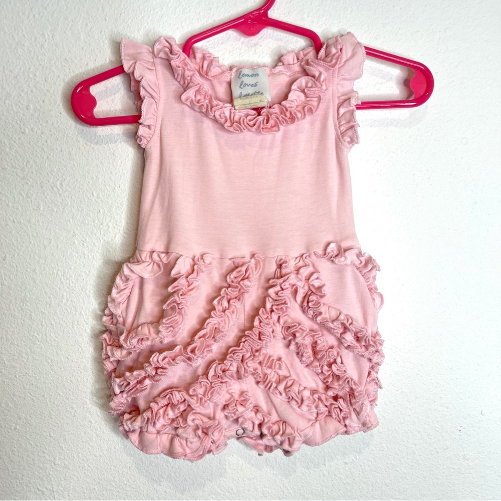 lemon loves layette pink ruffle romper